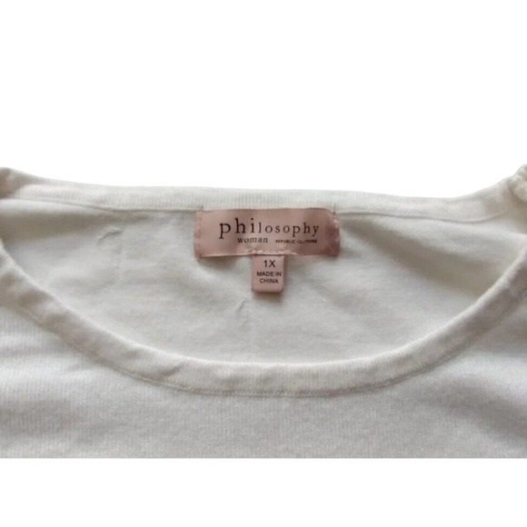 Philosophy Republic Clothing Womens 1X Red & White Stripe Long Sleeve Sweater - Picture 2 of 11